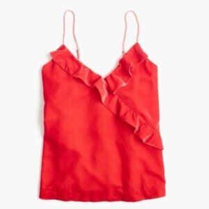 J. Crew Velvet Going Out Top in Poppy Red Size 6 NWT